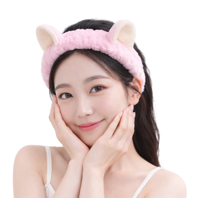 andeau élastique avec oreilles de chat Rose