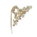 Fairy hair clip with rhinestone flower and pearl charms