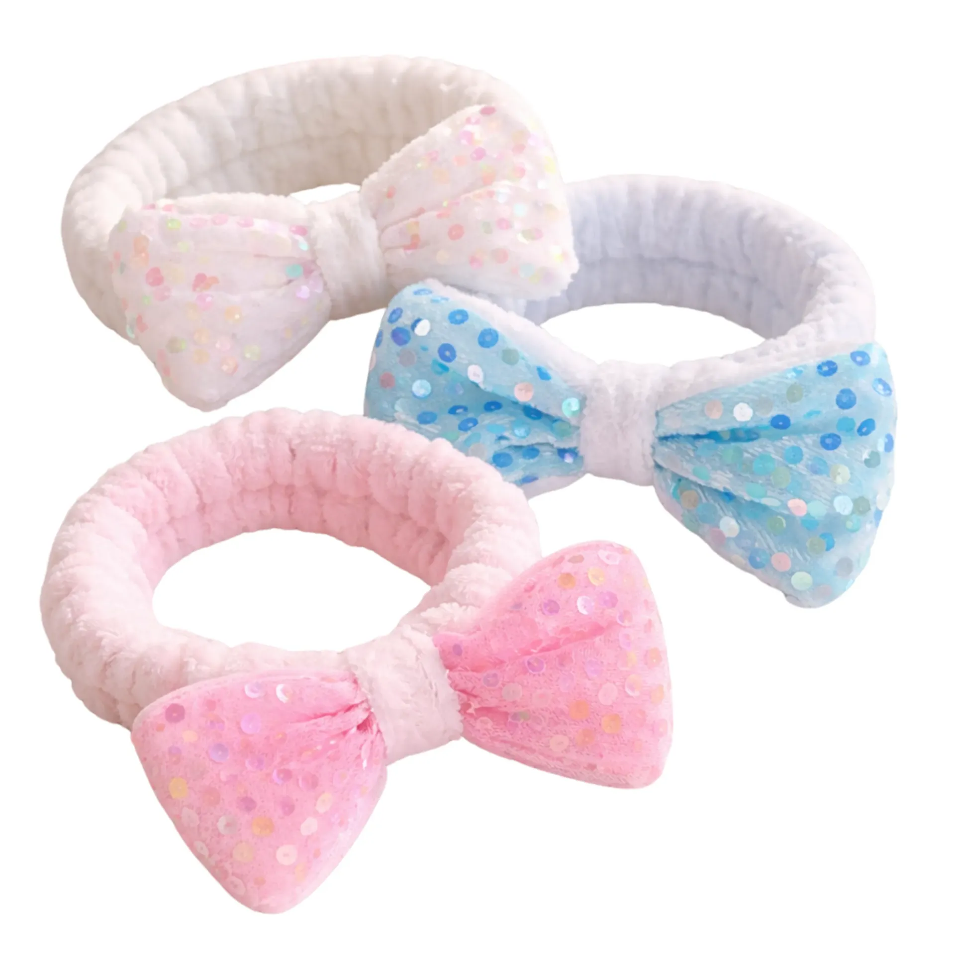 Bandeau élastique à nœud papillon pailleté