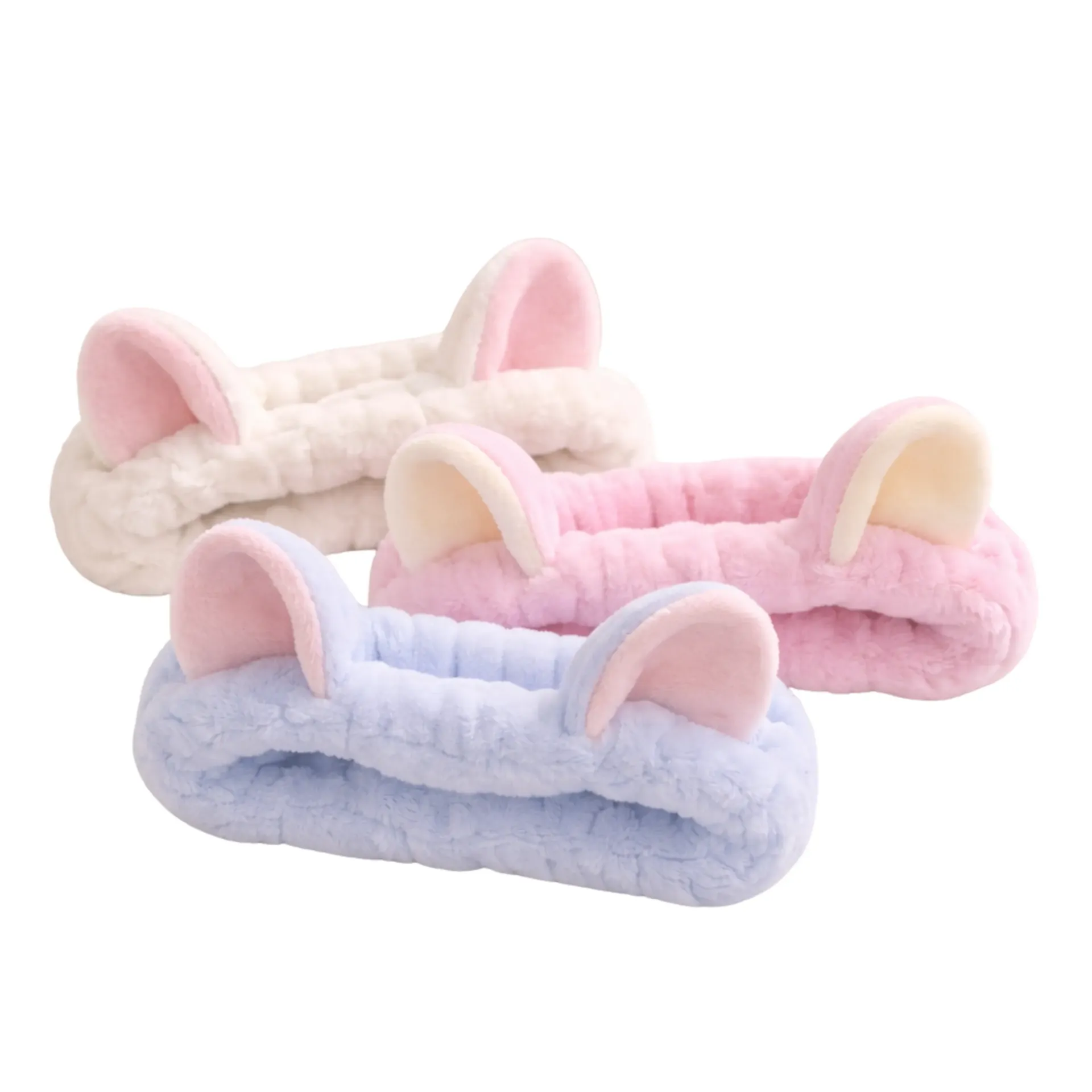 Bandeau élastique avec oreilles de chat (Rose)